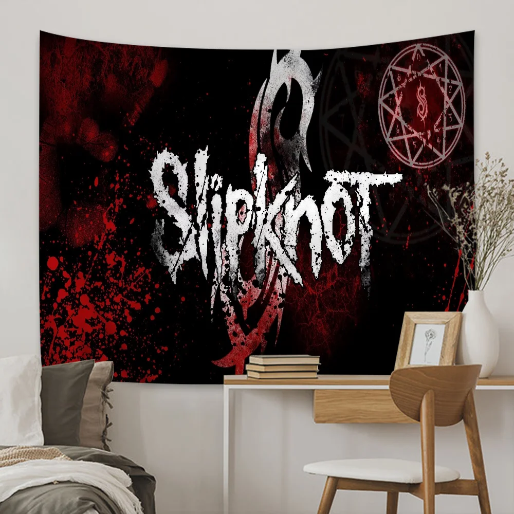 S-Slipknot Band Hanging Bohemian Tapestry Hanging Tarot Hippie Wall Rugs Dorm Wall Hanging Home Decor