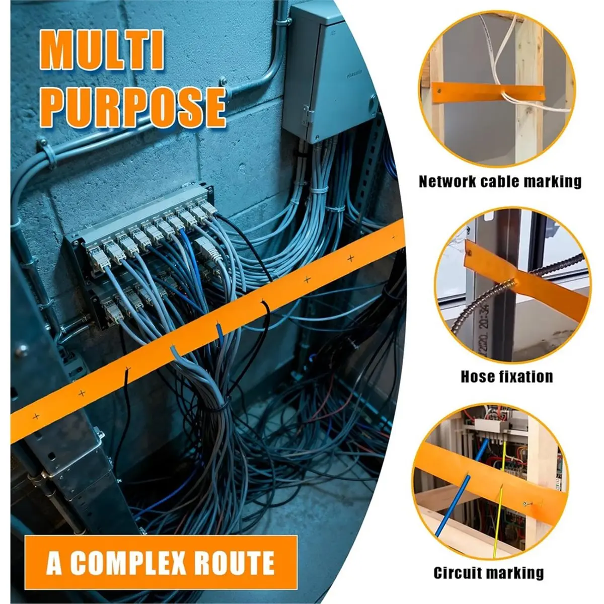 A50U 16.4ft Perforated Strips for Electrical Wire, Hold Wires in Place & Mark for Industrial and Commercial Rough-in, Drywall