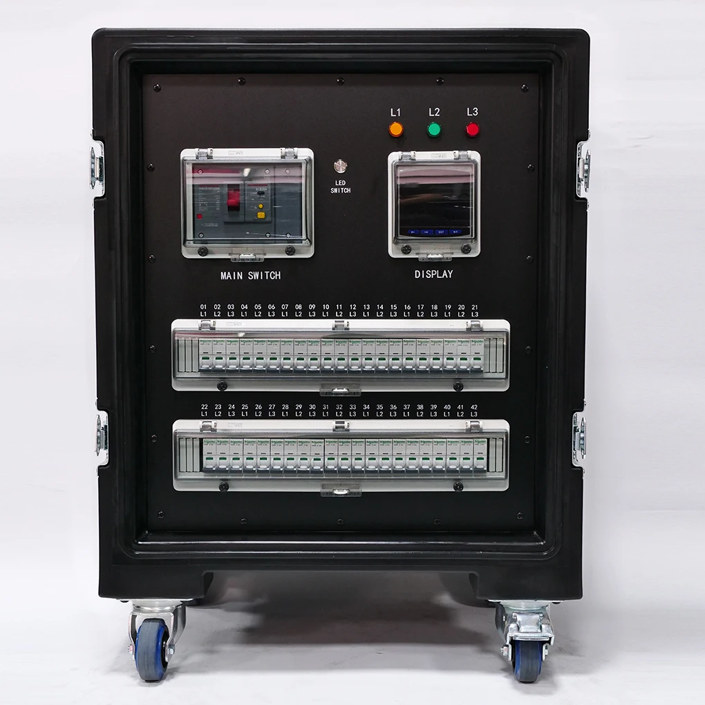 Customized 42 EU Waterproof Power Distribution Center Load Camlock Input 19Pin Socapex EU Plug Power Out for Stage Lighting