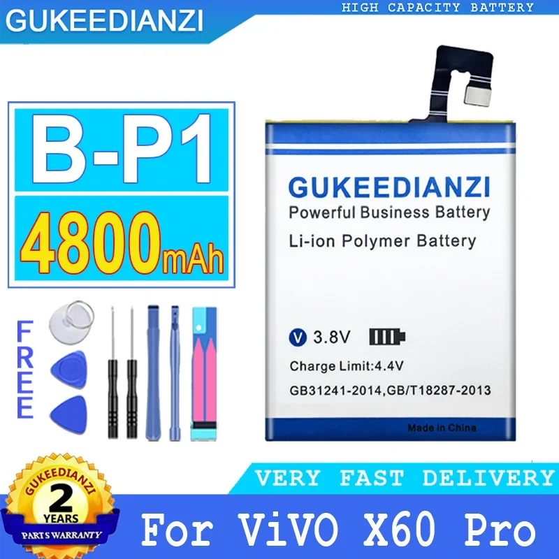 

4800mAh GUKEEDIANZI Battery B-P1 For ViVO X60Pro X60 Pro Big Power Bateria