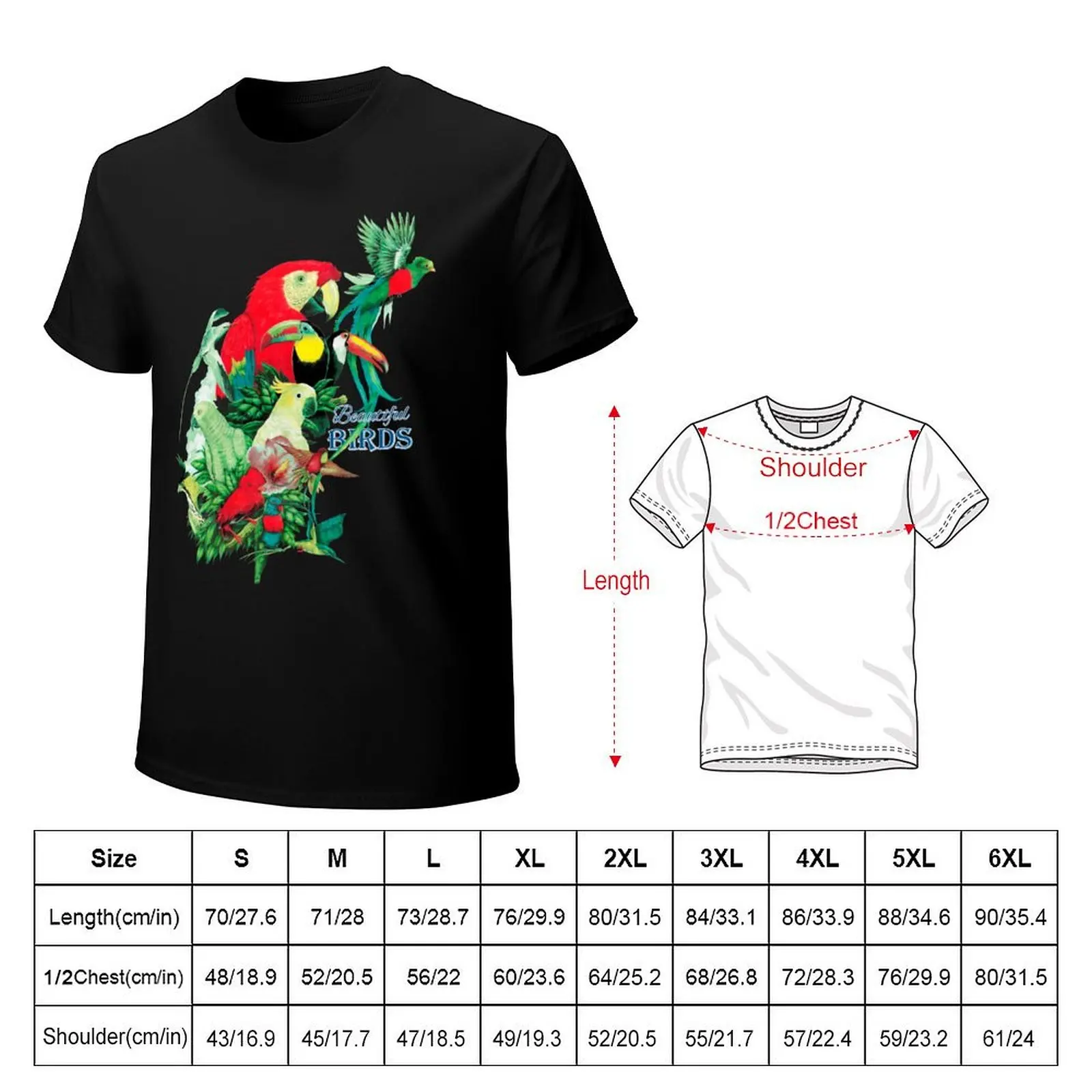 Copia de Beautiful exotic birds T-Shirt Plus Size Lightweight Tee Shirt