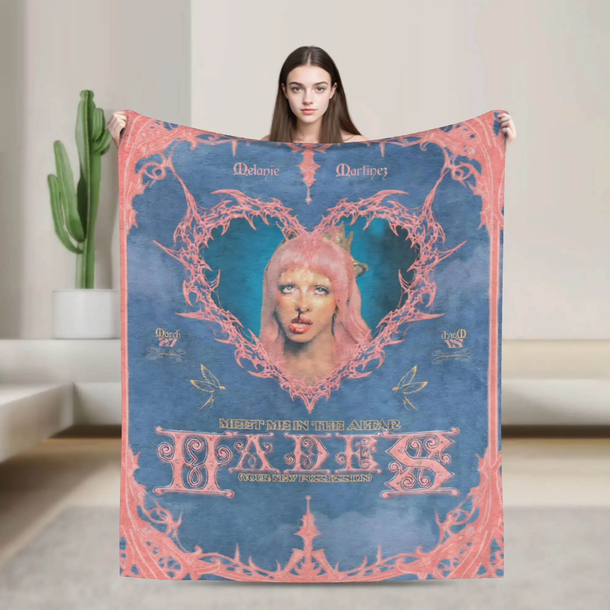 Melanies Martinezs Singer Blankets Flannel Textile Hades Circle Multi-function Ultra-Soft Throw Blankets for Sofa Car Bedspreads