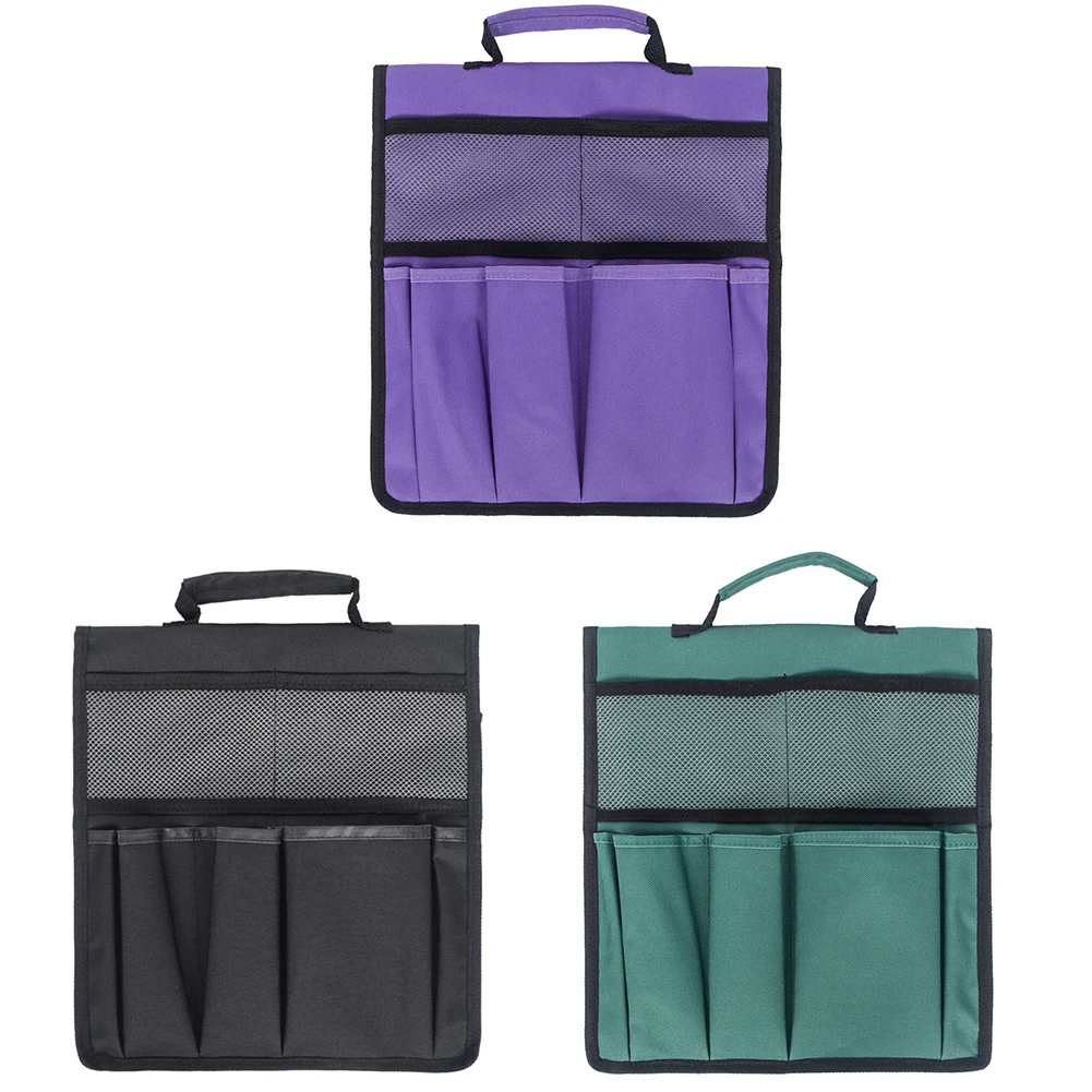 Practical Garden Tool Bag for Seat Storage Oxford Cloth Construction Multiple Pockets Green Black Purple Colors