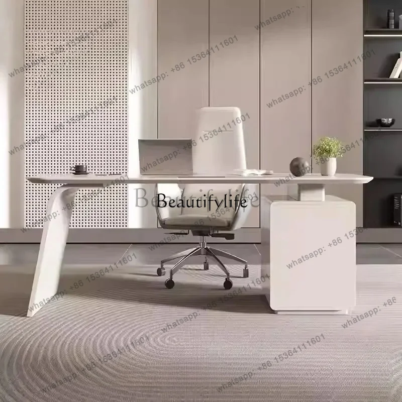 HJ Unique Wooden Office Desks for Beauty Salon Large Capacity Easy To Clean Desk Italian Minimalist Household Office Desk for Ro