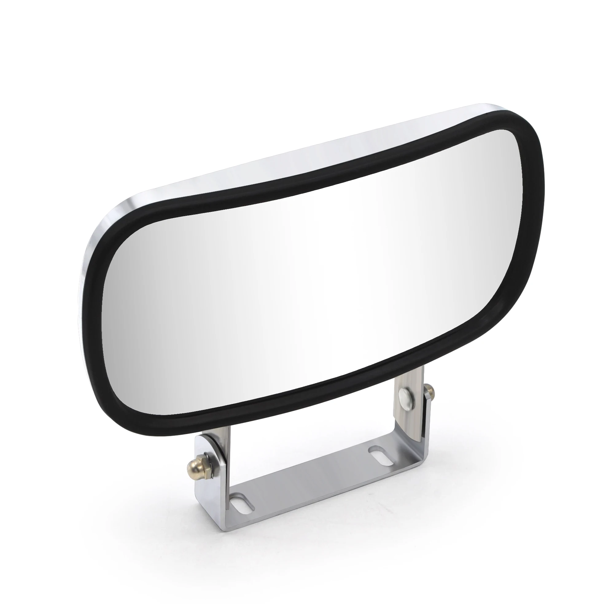 WLLW Stainless Steel Rectangular Convex Mirror Fit for Tractors Forklifts Trucks Car Boat Outdoor Adjustable Universal U-Brack