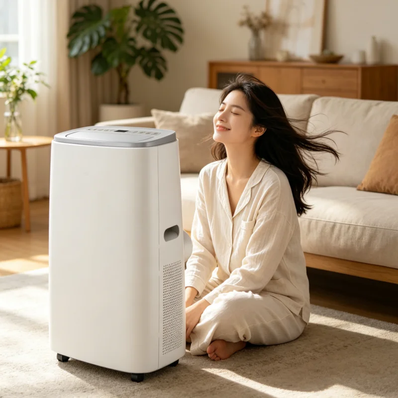 Portable Air Conditioner 9000 BTU No Installation Plug & Play Powerful Cooling Compact Wheeled AC Unit for Room Europe