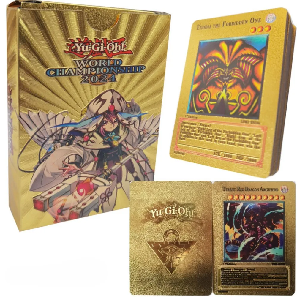Nuevo paquete de 55 tarjetas doradas sin duplicados para Yugioh, tarjetas raras doradas, regalo para coleccionistas, juguete.