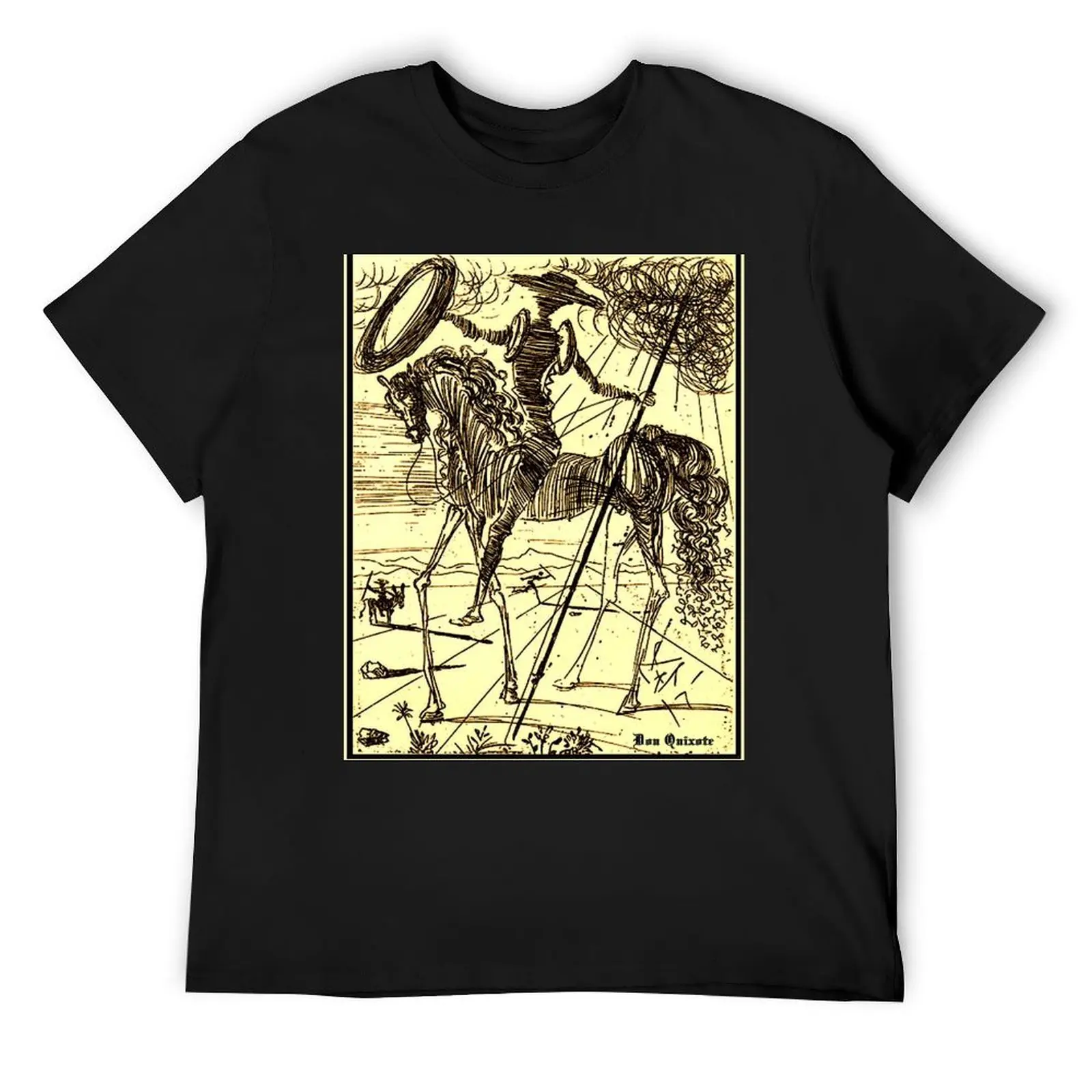 

DON QUIXOTE : Vintage Abstract Painting Print T-Shirt Luxury man anime tshirt cute tops mens clothing