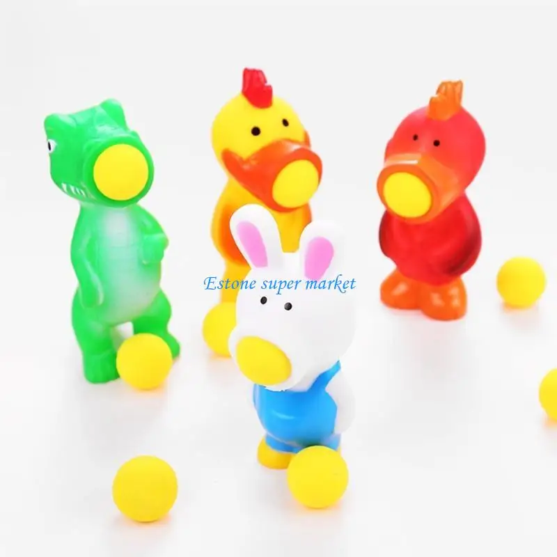 

090B Fun Office Stress Reliever Toy with 4pieces Foam Balls Spit Balls Balls Toy Realistic Toy Popper Toy