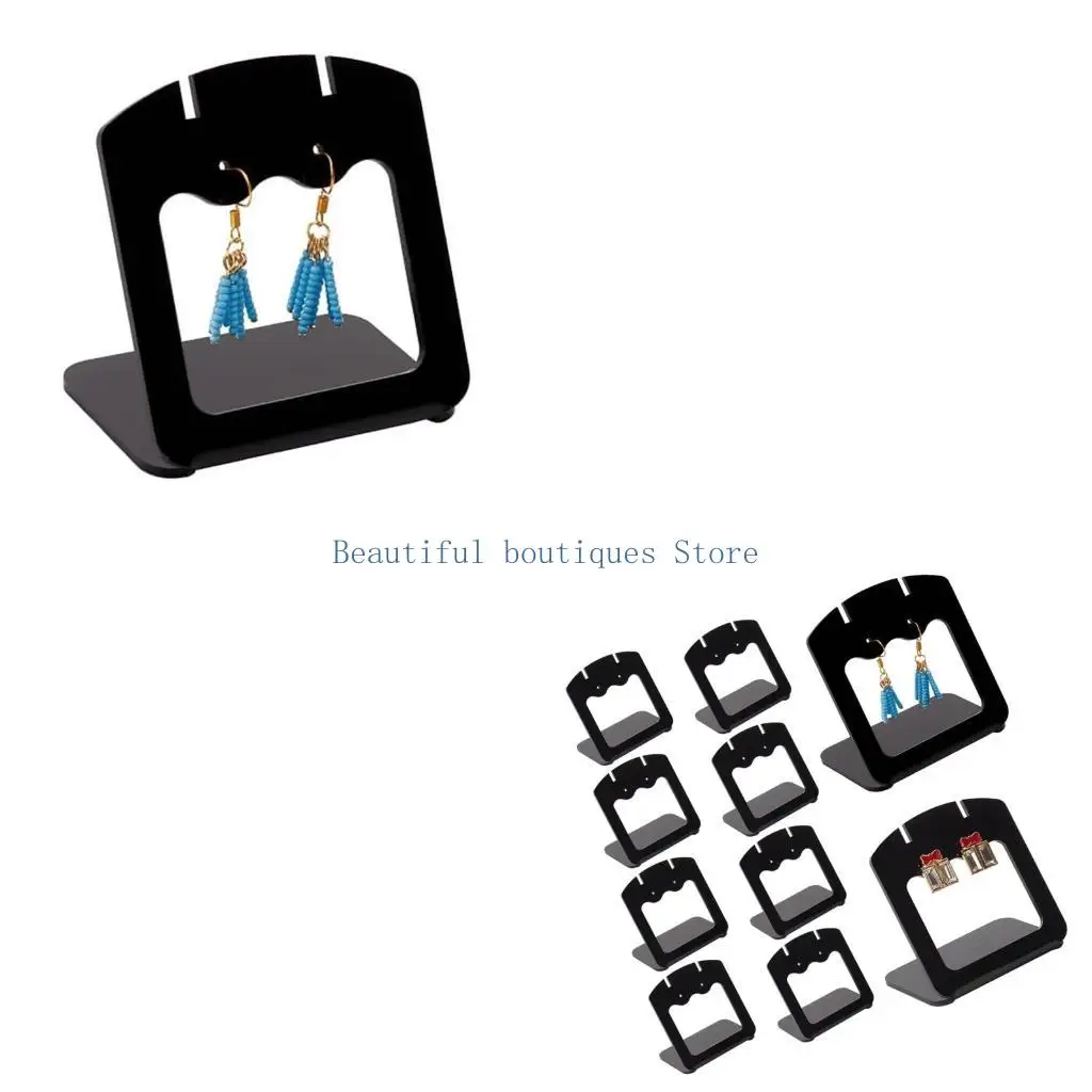 U4LF 10PCS Clear Acrylic Earring Holders Ear Jewelry Organizers Suitable for Necklace