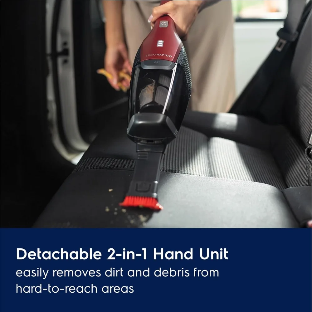 Беспроводной пылесос 2-в-1 для домашних животных с моторизованной насадкой для домашних животных для легкого удаления шерсти домашних животных, 48 минут работы, 2 режима мощности