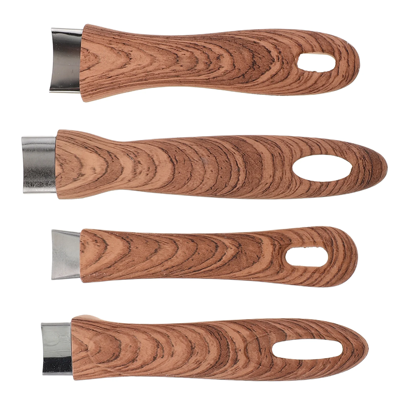 

4Pcs Universal Wooden Handle for Cookware Detachable Non-Stick Long Pots Pans Elegant Wood Grain Appearance Safe