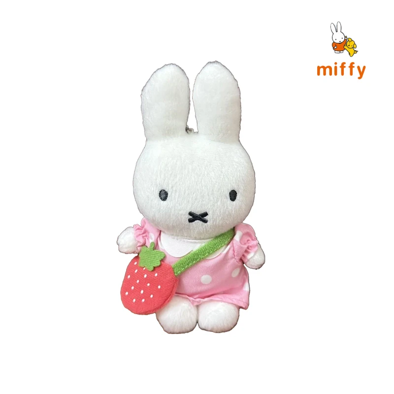 Kawaii Miffy peluche poupée dessin animé fraise sac à bandoulière lapin moelleux peluche jouet mode Dopamine Anime accessoires filles cadeaux