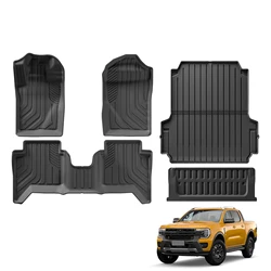 ZUNDUO for Ford Ranger 2024 2025 US Version fit 5FT 59.6Bed Car Truck Bed Mat Liner Trunk Bed Liner Black TPE 3D Protection