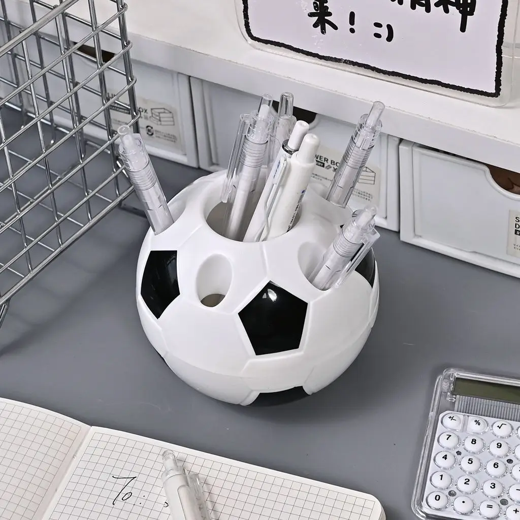 Football shape pen holder multi-hole multi-function large capacity student desktop storage box for stationery
