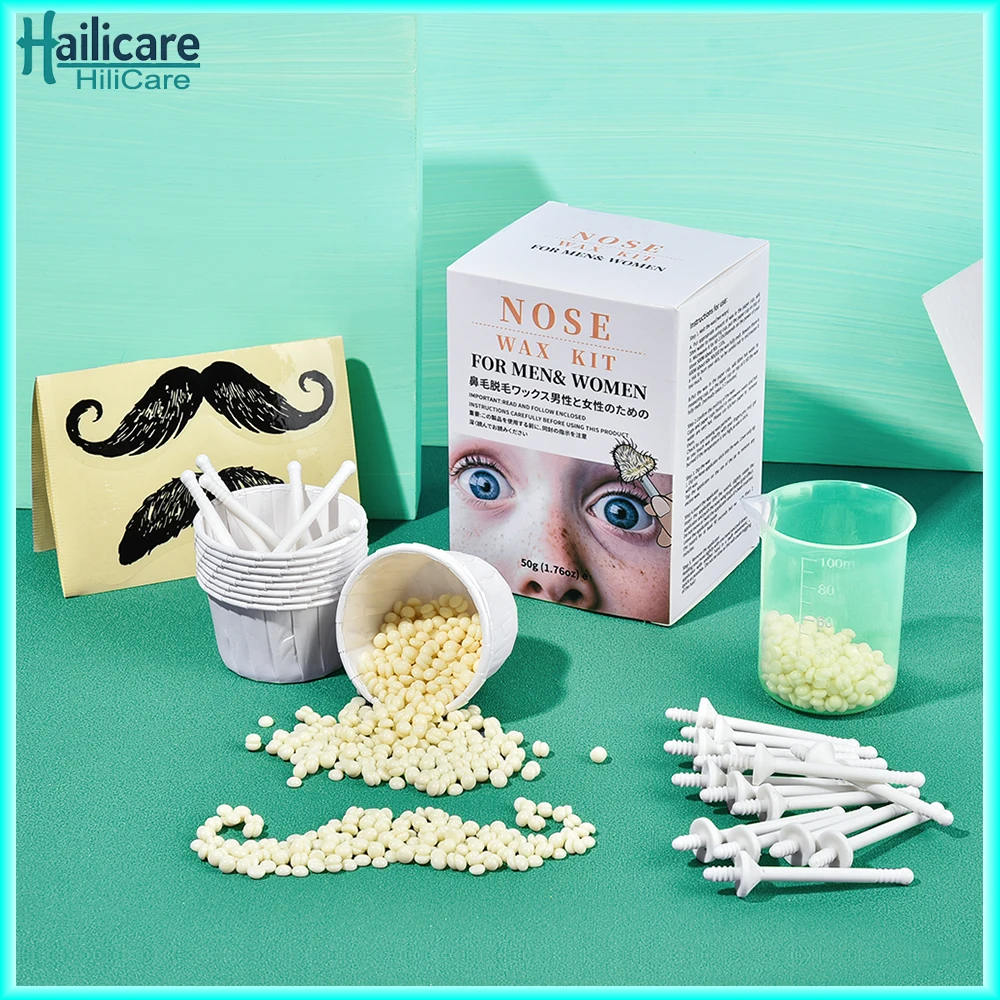 

Nose Wax Kit for Man and Women Painless Paper-Free Nose Hair Removal Cleaning Waxing Beans Depilation Kit Nose Clipper