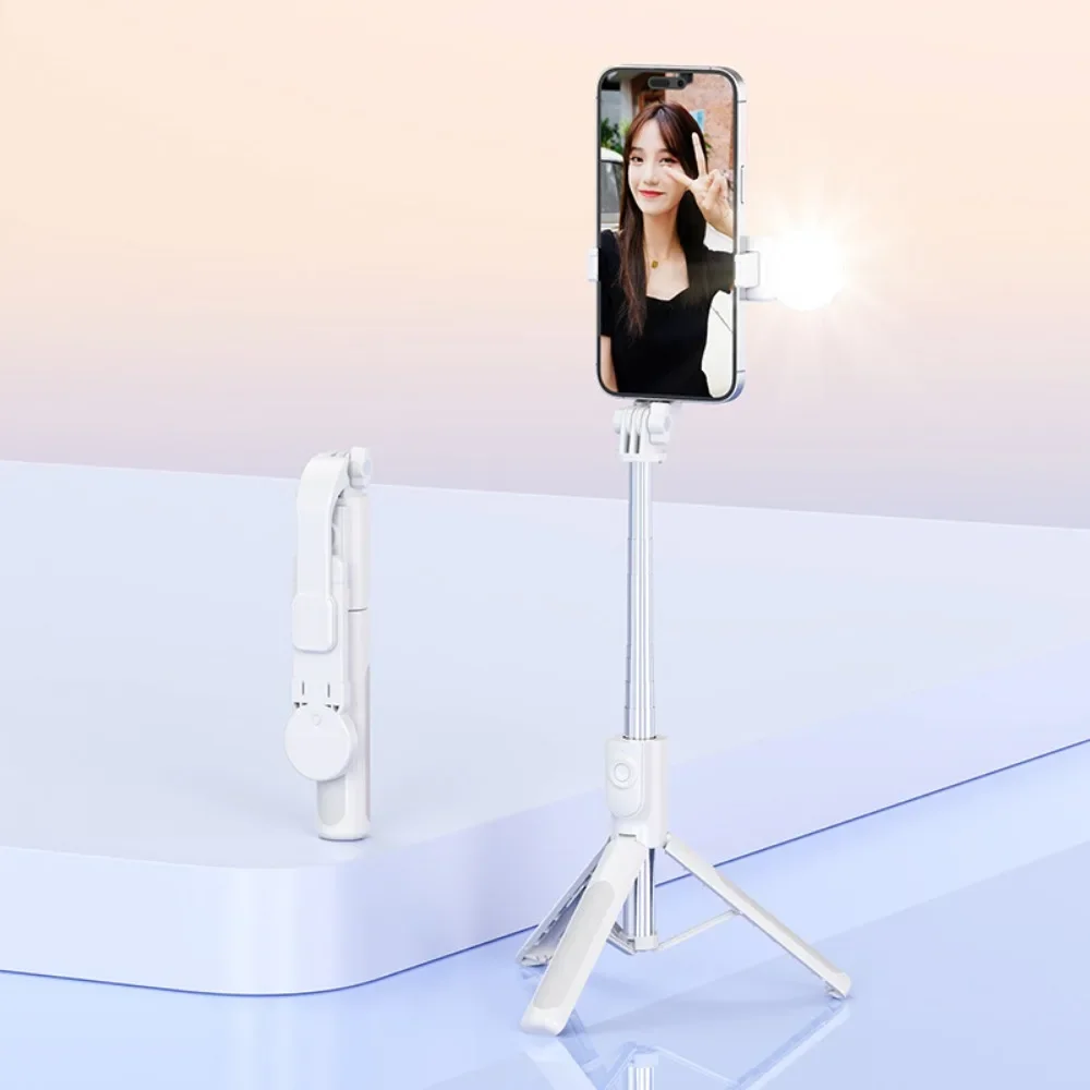 Extendable Wireless Bluetooth Selfie Stick Portable Mini Tripod Stand Handheld Floor Mount for Travel Smartphones