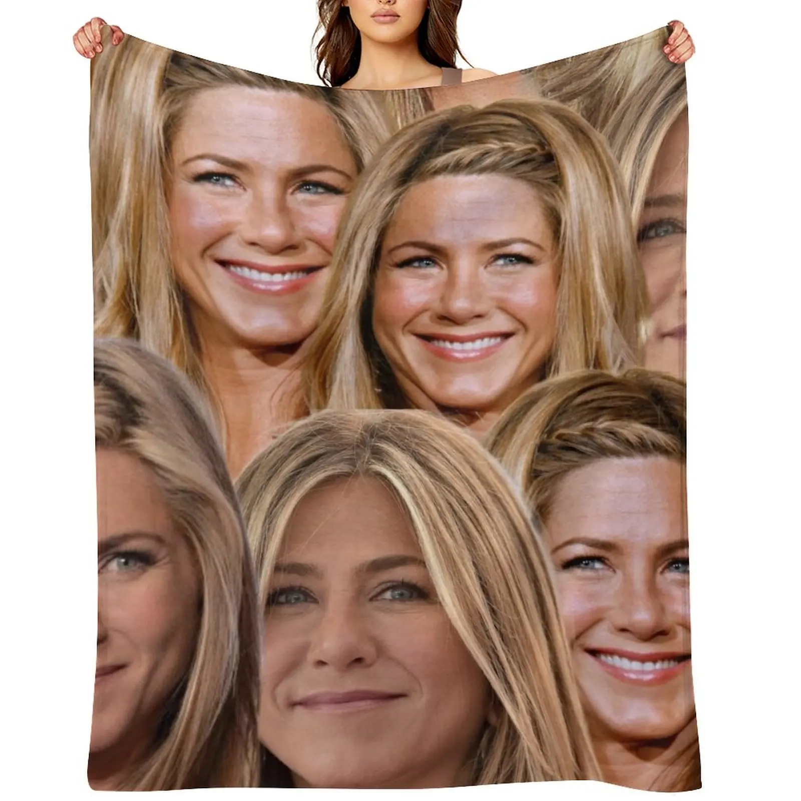 Jennifer Aniston Collage Throw Blanket Furrys Soft Beds Bed covers Nap Blankets