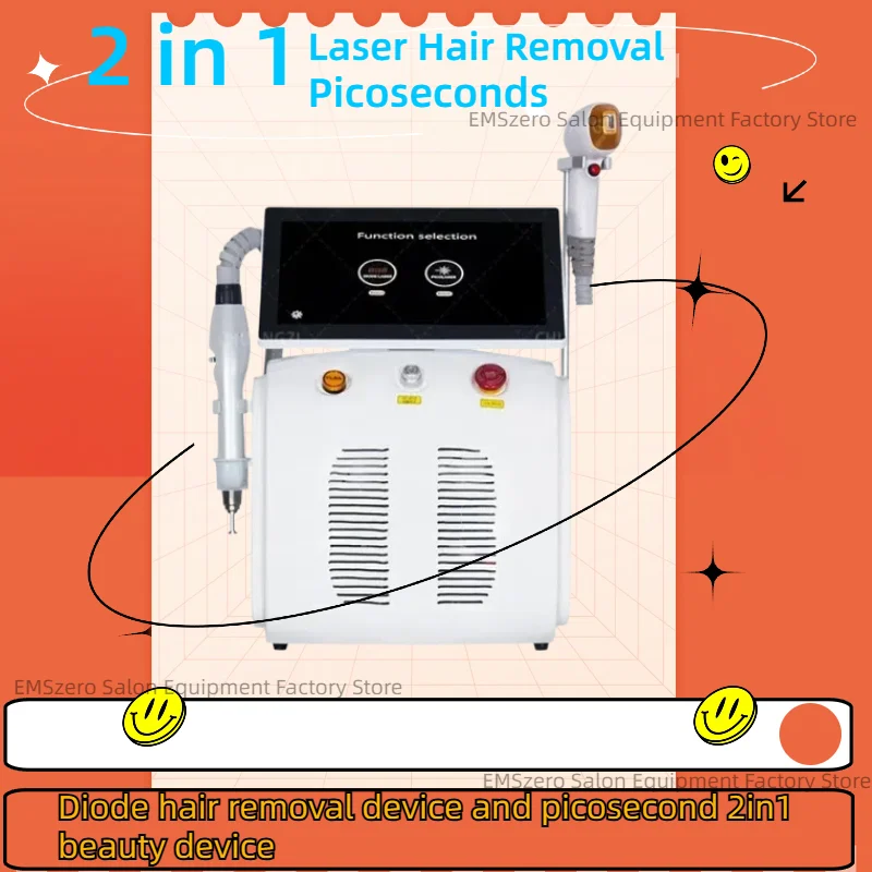 

Diode Hair Removal Picosecond 2 in 1 Beauty Instrument Three Wavelengths 808nm 1064nm 3000W Diode Beauty Instrument