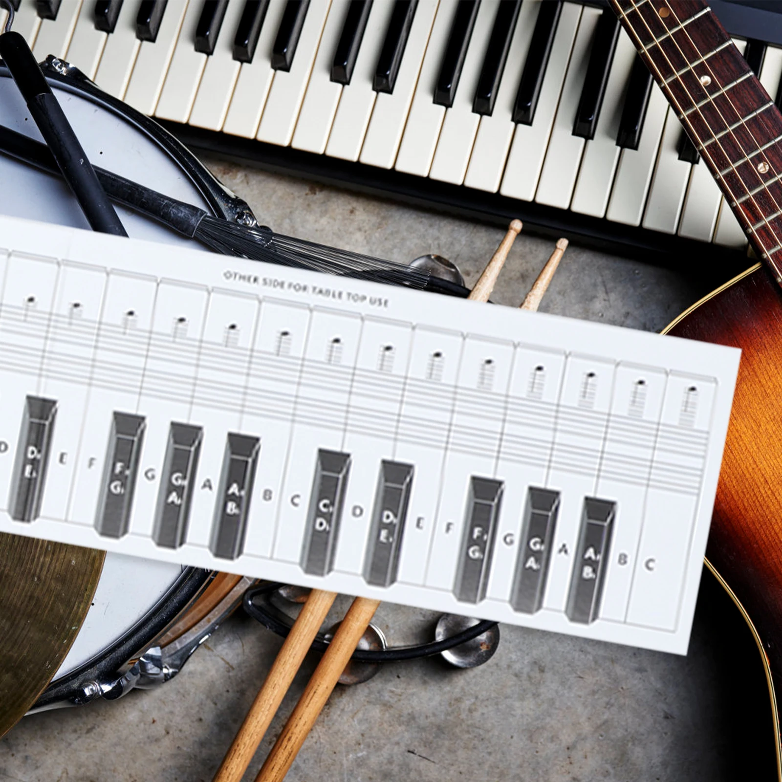 

Piano Keyboard Exercise Paper Teaching Chart Practice Waterproof Coated Aid 88 Guide Interest