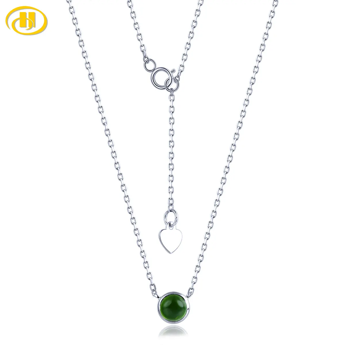 Natural Chrome Diopside Sterling Silver Women's Pendant Lovely Style Round 5mm Cabochon Cutting S925 Fine Jewelrys Gifts