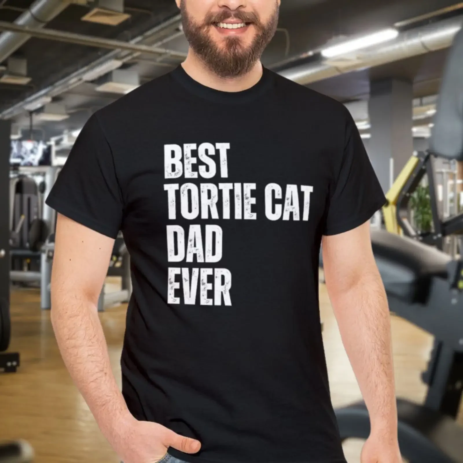 Best Tortie Cat Dad Ever T Shirt Funny Tortoiseshell Owner Casual  Fathers Day for Men vintage Washed designer clothes