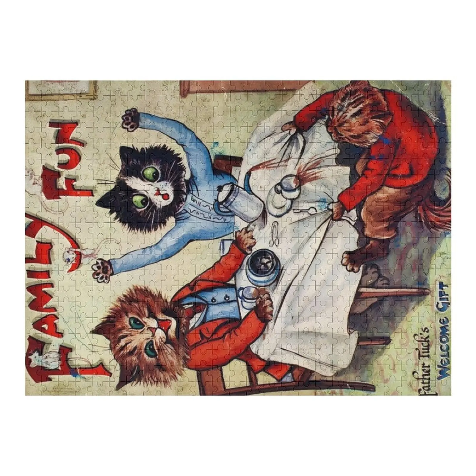 

Family Fun by Louis Wain Jigsaw Puzzle Customizable Gift Customizable Child Gift Customized Kids Gift Custom Puzzle
