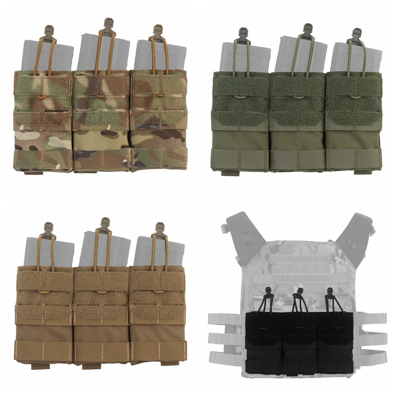 Hunting Dual Purpose 5.56 Triple Magazine Pouch for Tactical K19 Vest Pouch Shooting Molle Single Double Mag Holster for AR