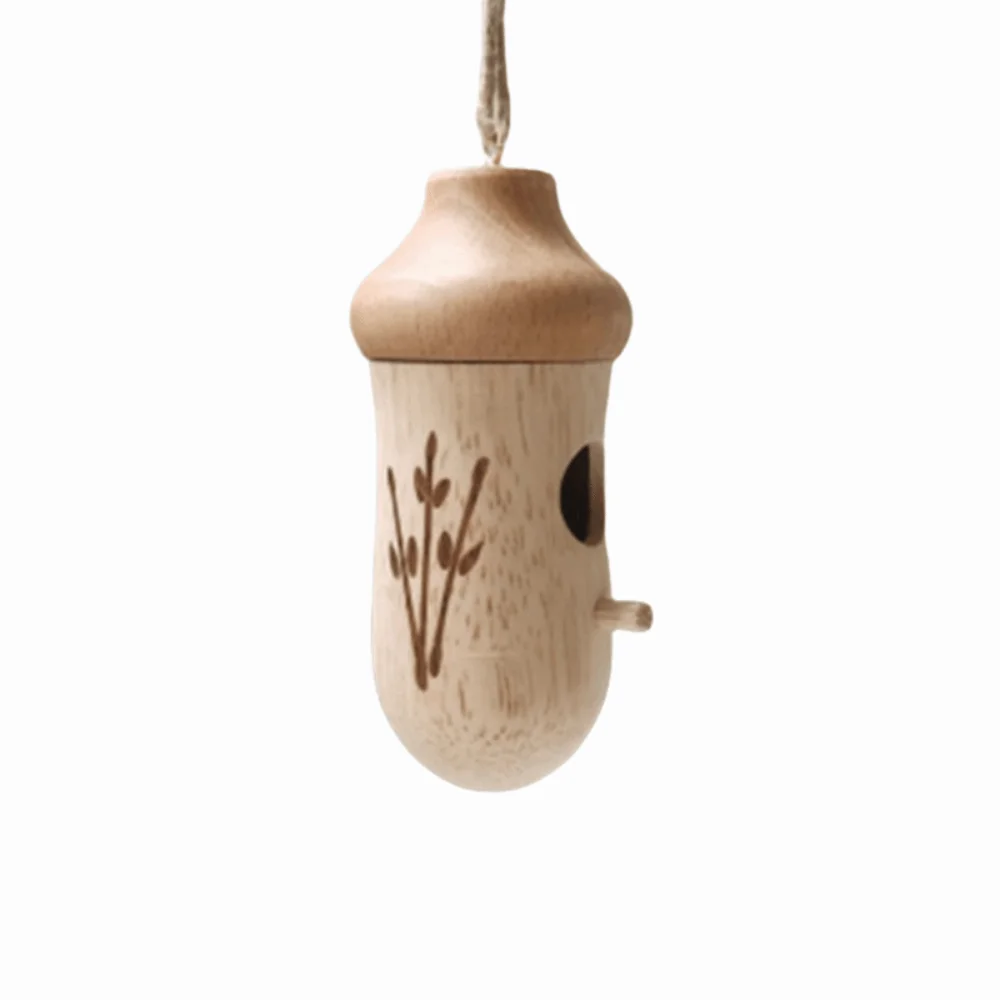Wooden Hummingbird House Handmade Easy Install Hanging Bird House Mini Weather-Resistant Hummingbird Feeder Yard Decoration