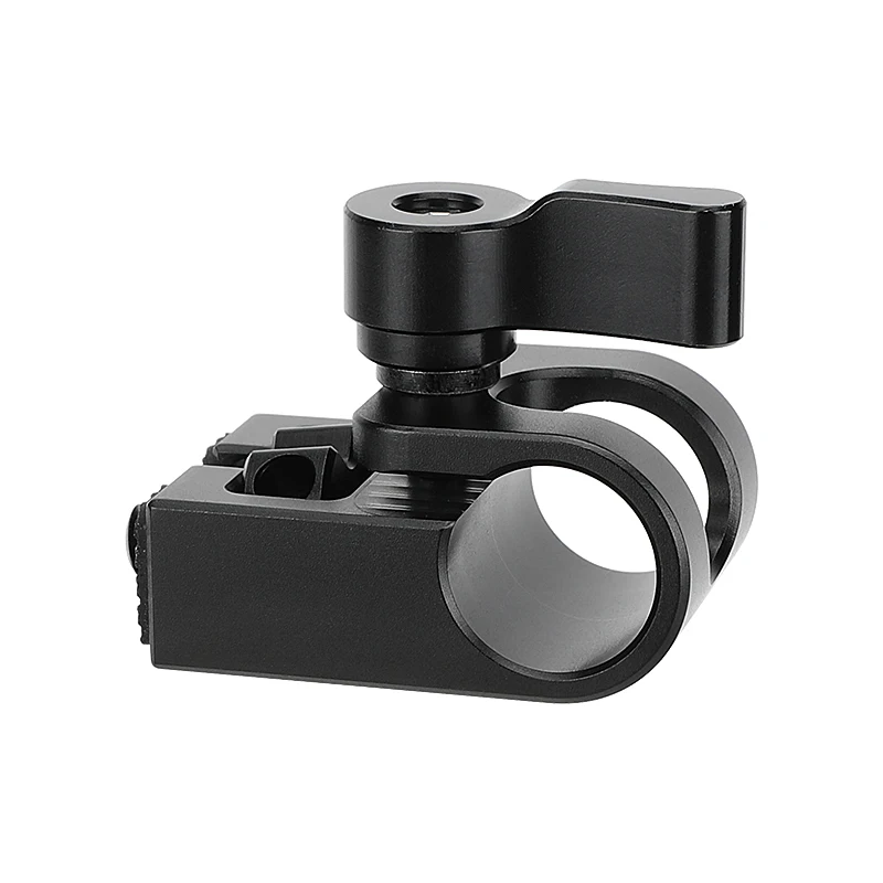 CAMVATE Soporte de abrazadera de varilla única de 15 mm con montaje de tornillo de pulgar de 1/4 "-20 para cámara DSLR/plataforma de jaula de monitor, sistema de soporte de varilla de 15 mm