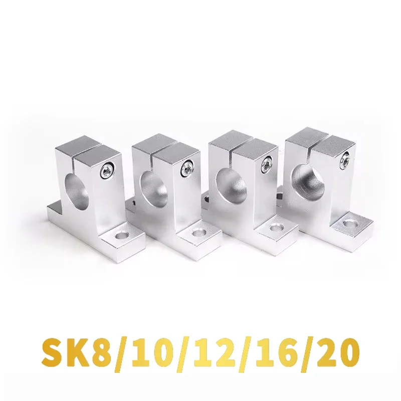 4pcs/lot SK10 8mm Linear Bearing Rail Shaft Support SK8 8mm SK12 12mm SK16 SK20 For XYZ Table CNC Router 3D Printer Parts