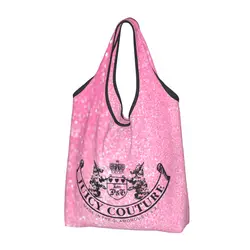 Reusable Hot-Style-Juicy-Couture-Like Grocery Bag Foldable Machine Washable Elegant Ethnic Pattern Shopping Bags