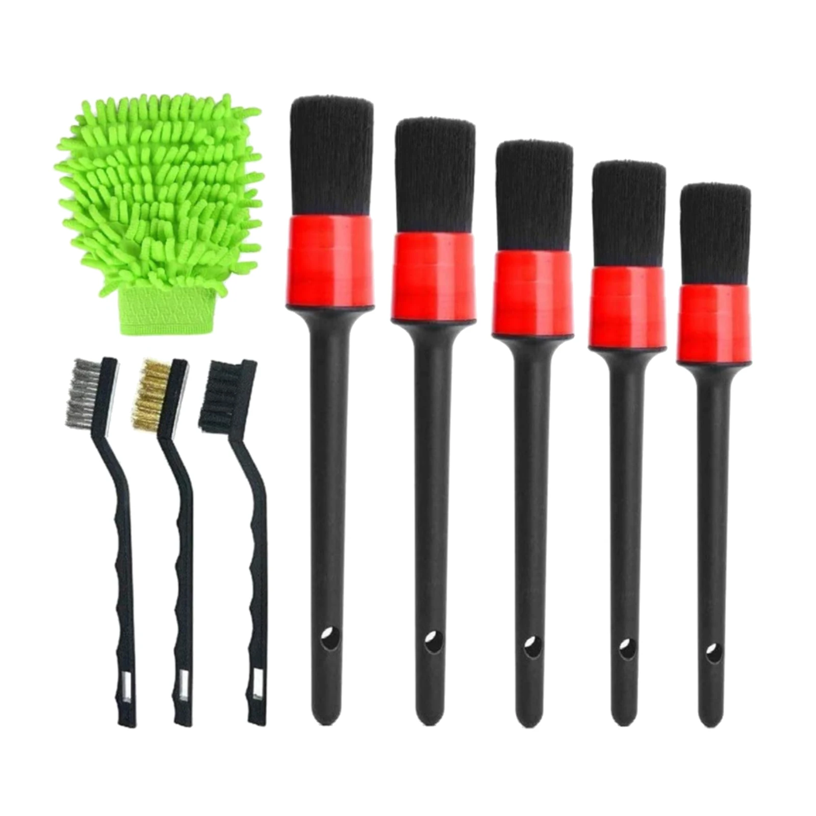 

5/9pcs Automotive Detail Brushes Gloves Detailing Brush Set for Car Interior Engine Leather Dirt Dust cleaner Car Cleaning Kit