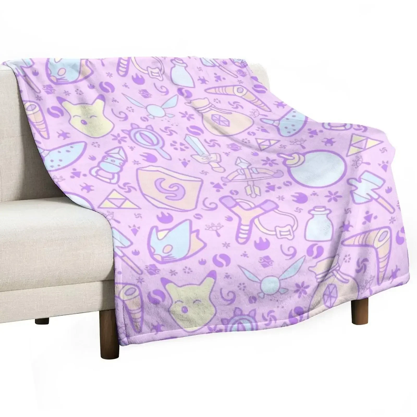 Zelda Doodlez (Pink Pastel ver.) Throw Blanket manga Weighted blankets ands Blankets