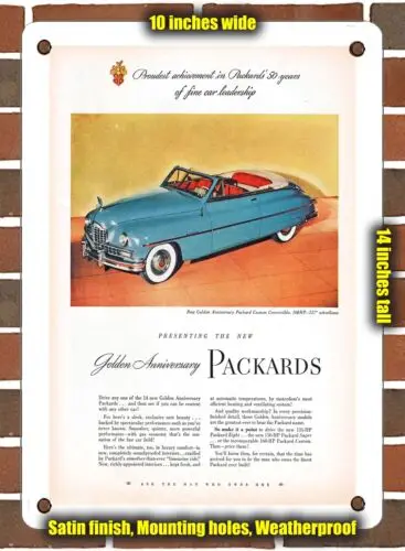 METAL SIGN - 1949 Packard Custom Convertible Ad - 10x14 Inches