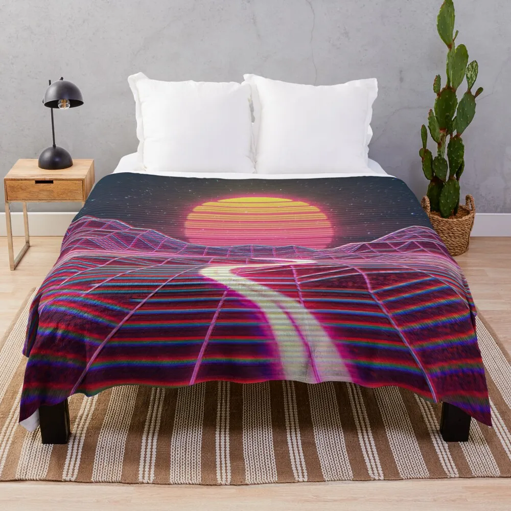 Moonlit Sunset Hiroshi Nagai Throw Blanket Decorative Sofa Soft Plush Plaid wednesday Blankets