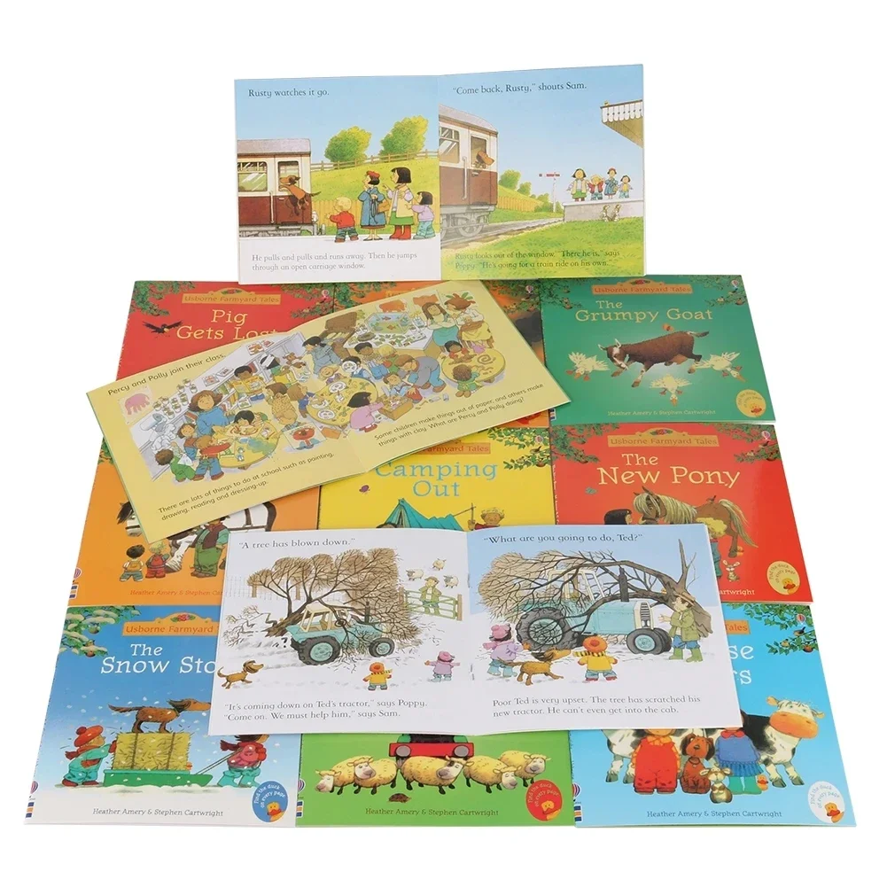 Imagem -02 - Usborne Farmyard Tales Series English Picture Book Famous Farm Story Crianças Bebê Pai Criança Leitura 15x15cm 20 Livros Conjunto