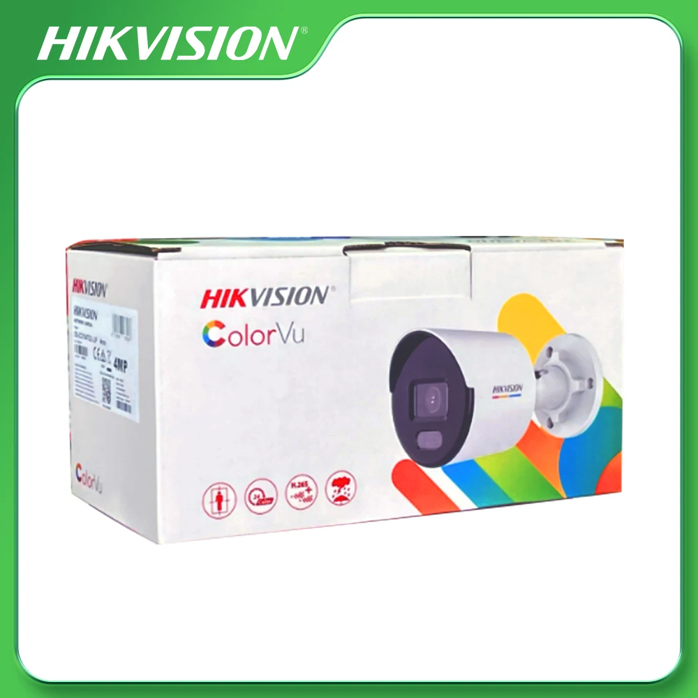 Hikvision 4MP IP Caméra DS-2CD1047G2-LUF TurnVu Partners Bullet Intégré MIC Fente pour Carte SD 24/7 Image Colorée Détection Humaine IP67