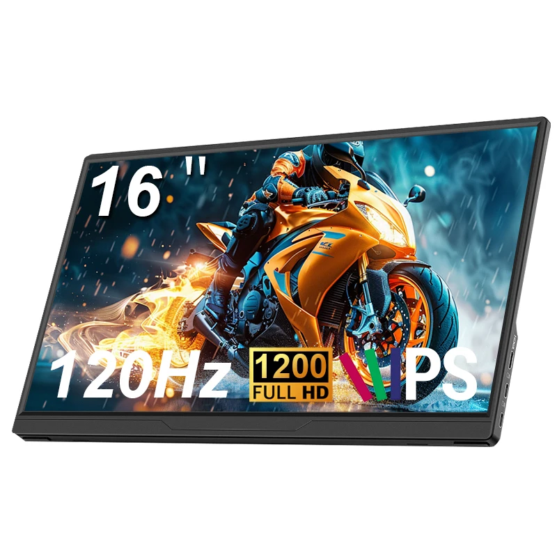 LANLIPU 16inch  Portable Monitor 120Hz 100%sRGB 1920*1200 IPS VESA for Xbox/PS4/5/ Cell Phones/Switch/PC/MAC Extention Display