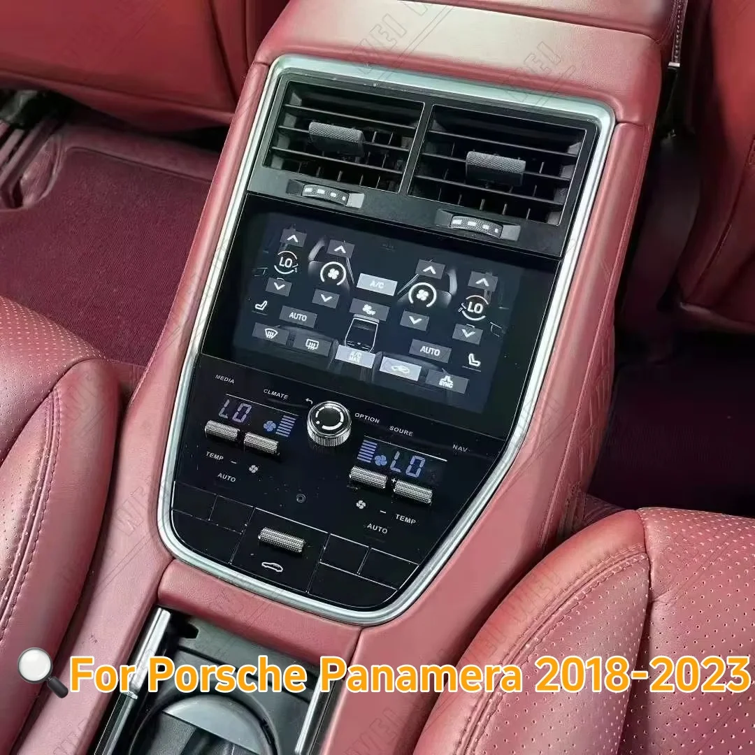 Rear Seat Climate Control Touch Screen Panel For Porsche Panamera 2017-2023 Rear Console AC Air Conditioning Control Upgrade Kit
