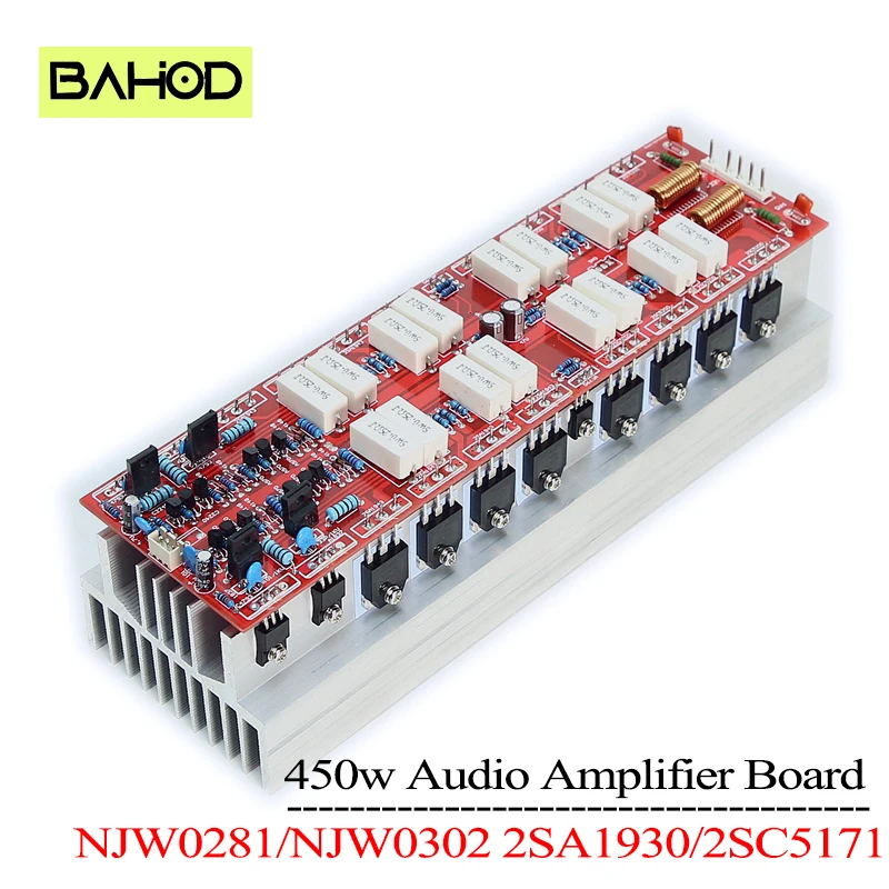 

BAHOD 450w Audio Amplifier Board ON Semiconductor NJW0281/NJW0302 2SA1930/2SC5171 Bi-Channel HiFi Amplifier Board