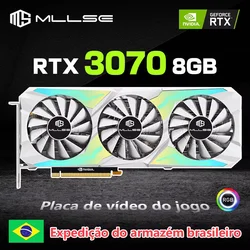 MLLSE Graphics Card RTX 3070 8GB Placa De Video NVIDIA GPU 12Pin GDDR6 256bit HDMI*1 DP*3 PCI-E 4.0 x16 rtx3070 8gb Gaming white