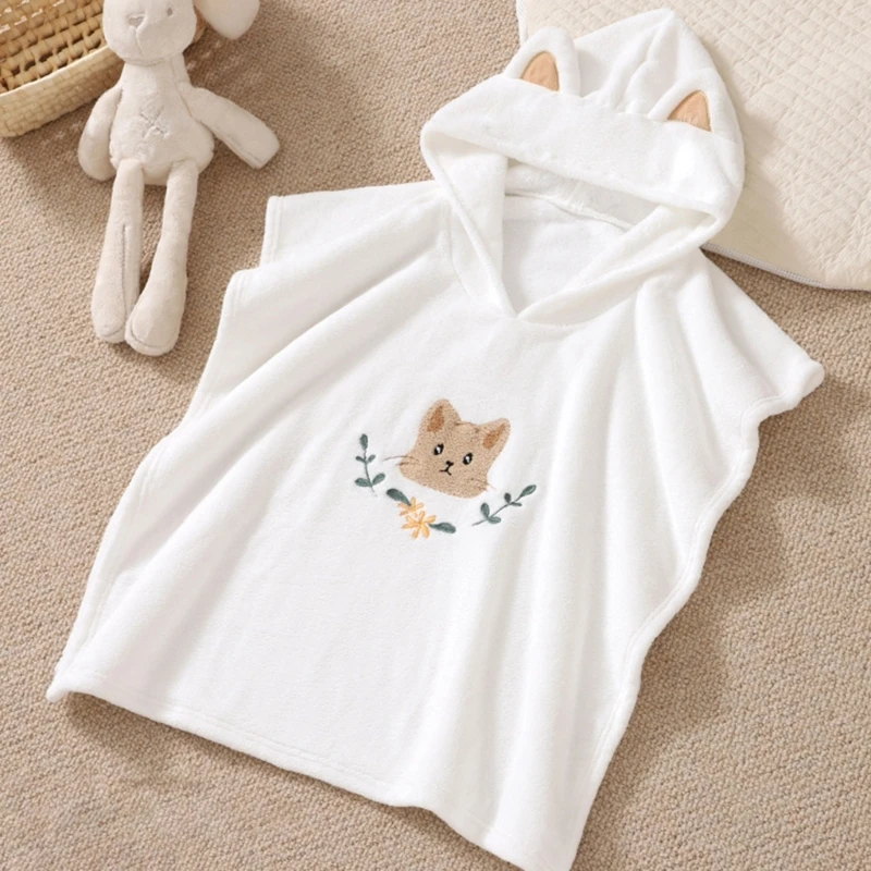 Baby Robe Cartoon Hoodies Rabbit Cloak Girl Boys Sleepwear Bath Towels Kids Soft Bathrobe Pajamas Children\'s Clothing Costumes