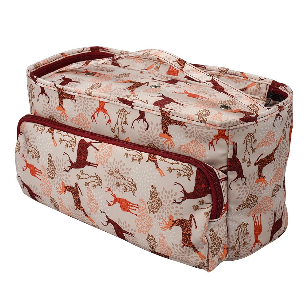 

Wool Crochet Storage Bag Oxford Cloth Printing Knitting Needles Yarn Organizer DIY Needlework Sewing Supplies Organizer