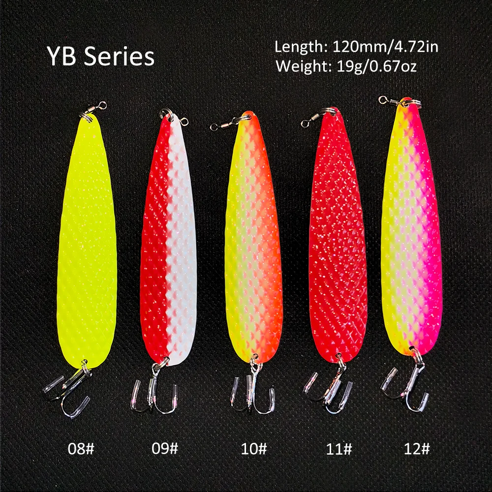 12cm/19g Fishing Lures Metal Trolling Spoon with Swivels Flasher Fishing Salmon Flashers Boat Fishing Lure view 3