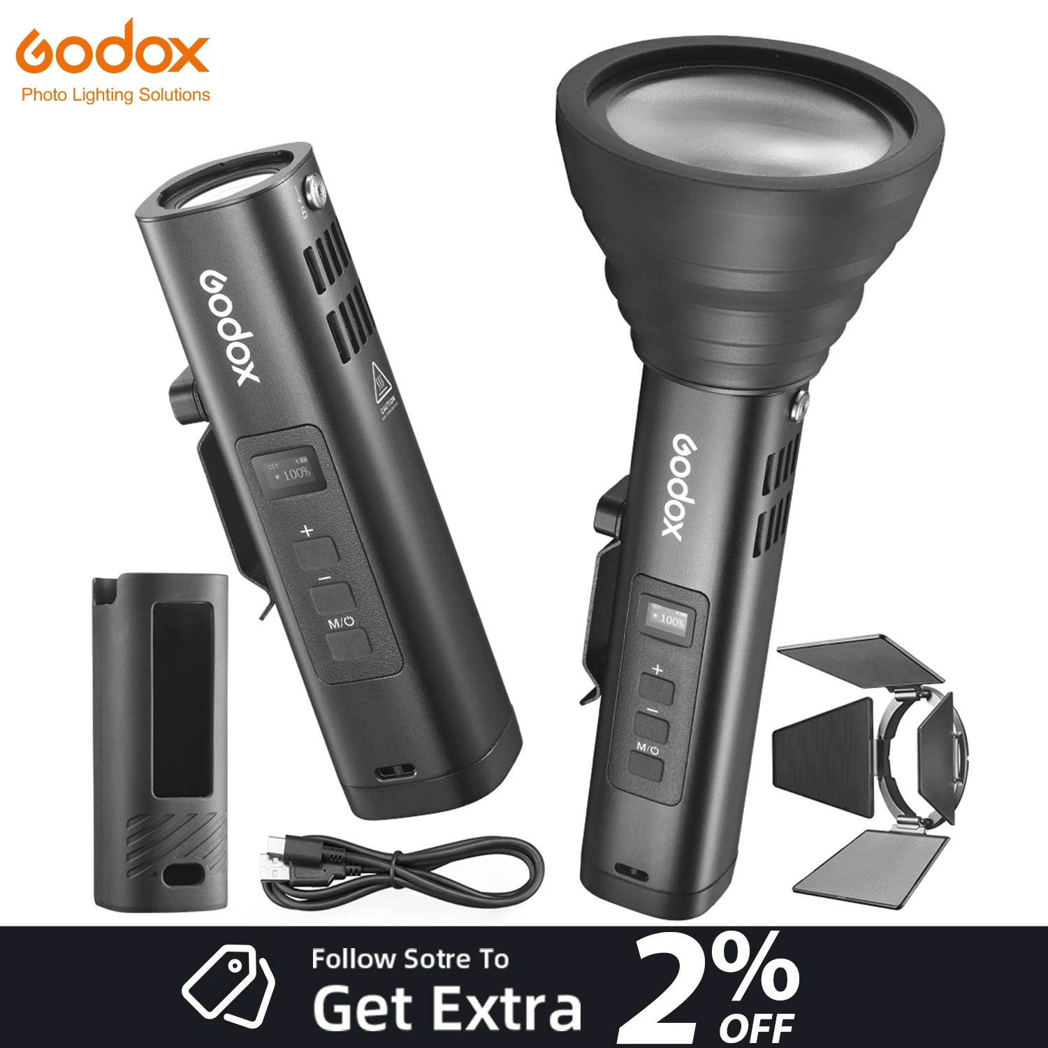 GODOX FL15Bi LED Video Flash Light Bi-Color 2800K-6500K Hight Brightness Photography LED Light IP54 Water-resistant App Control