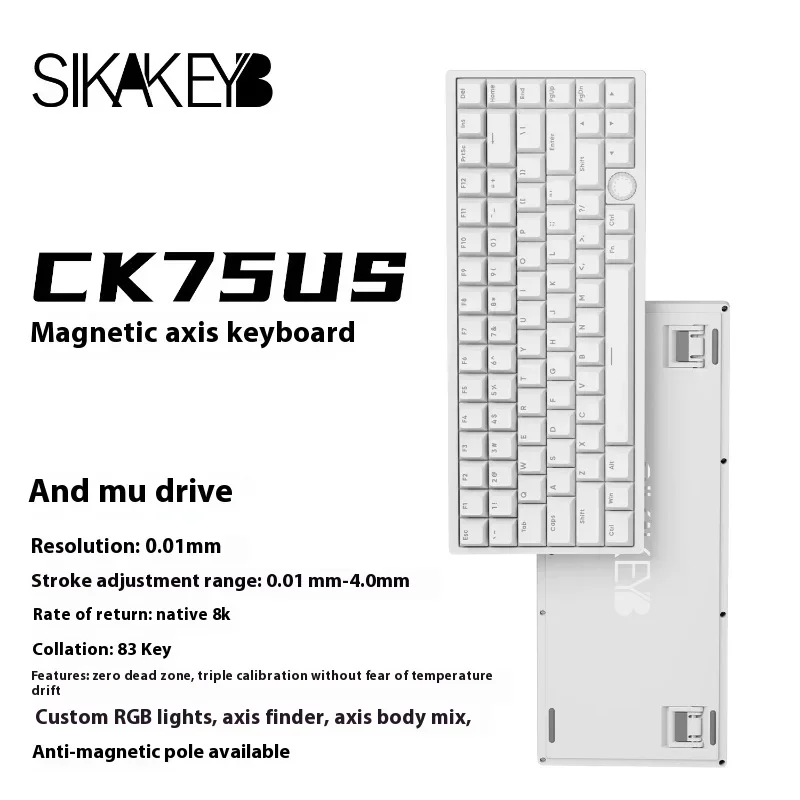 

Sikakeyb Ck75us Keyboard Magnetic Jade Axis E-Sports Game Keyboard Wired Custom Rgb Pbt Keyboard For Win Desktop Computer Gifts