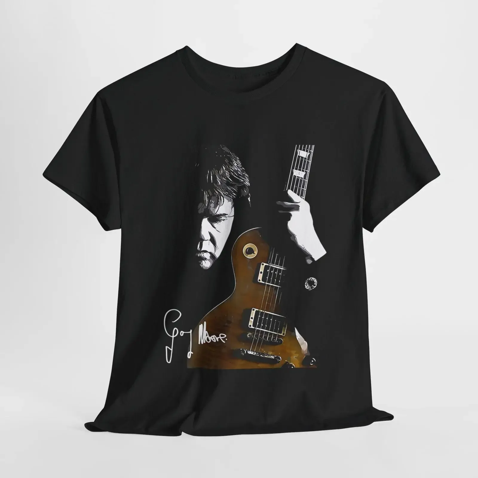 Футболка Gary Moore в винтажном стиле, рок-н-ролл, с эффектом потертости, для повседневной носки, слегка универсальная, унисекс, с графическим принтом, мужская.