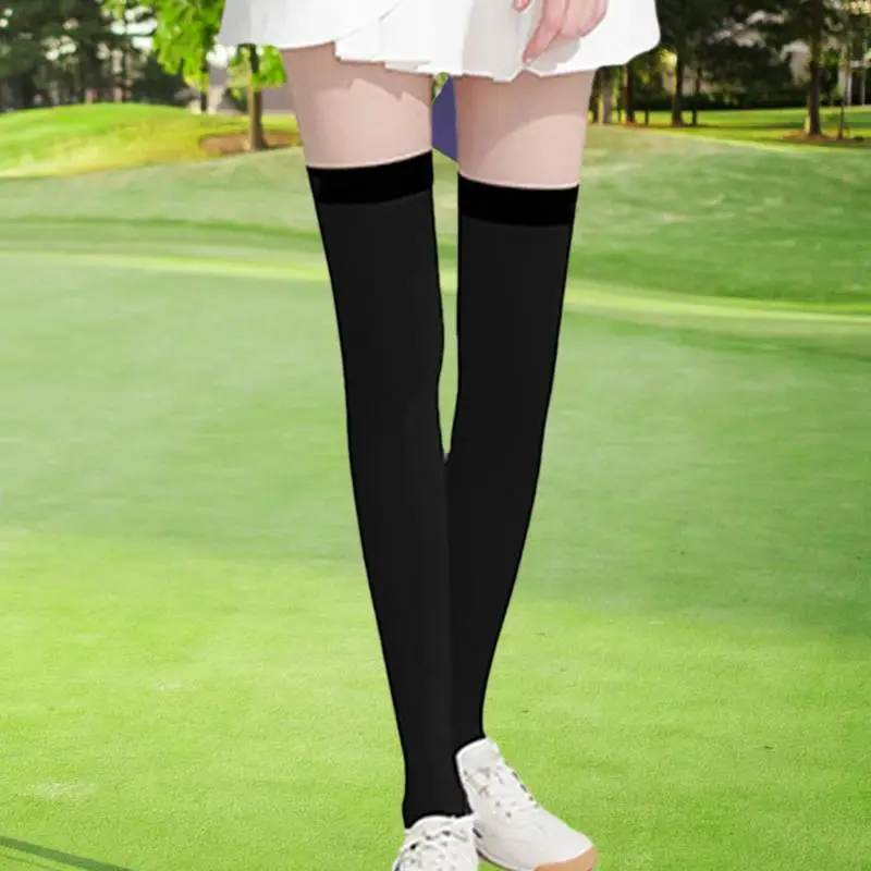 Knee Socks Ice Silk UPF50 Sun Protection Golf Cool Socks UV Proof High Elastic Soft Breathable Socks For Cosplay