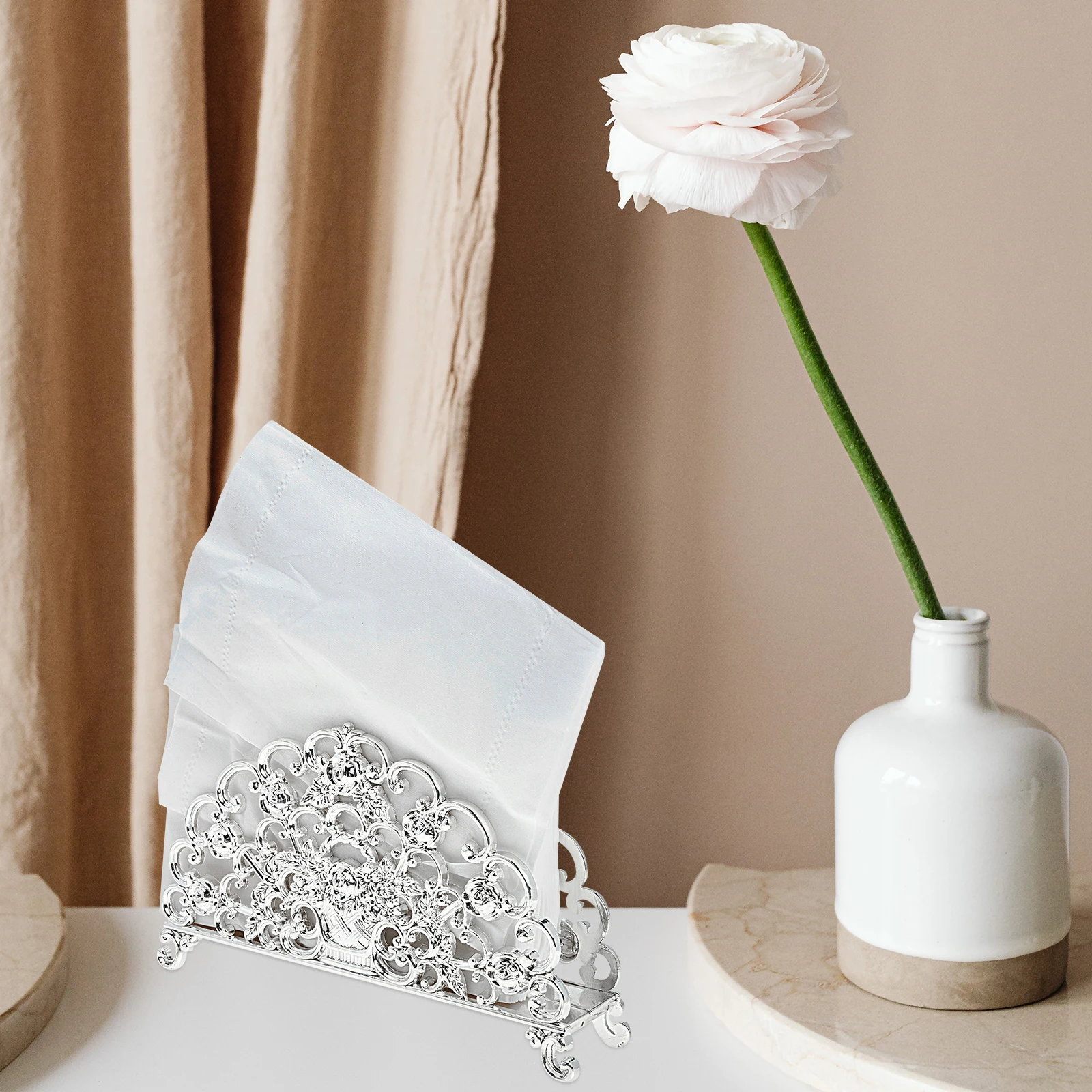 

Stylish Zinc Simple Rack Napkin Holder Colors Metal Paper Tissue Holder Rack Tissue St Kitchen Barware